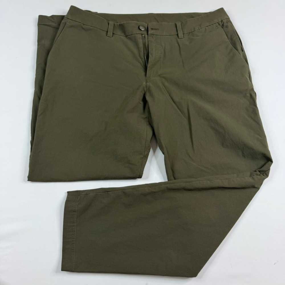 Lululemon ABC Commission Pant Slim Mens 36 Green Technical Chino Versa Twill